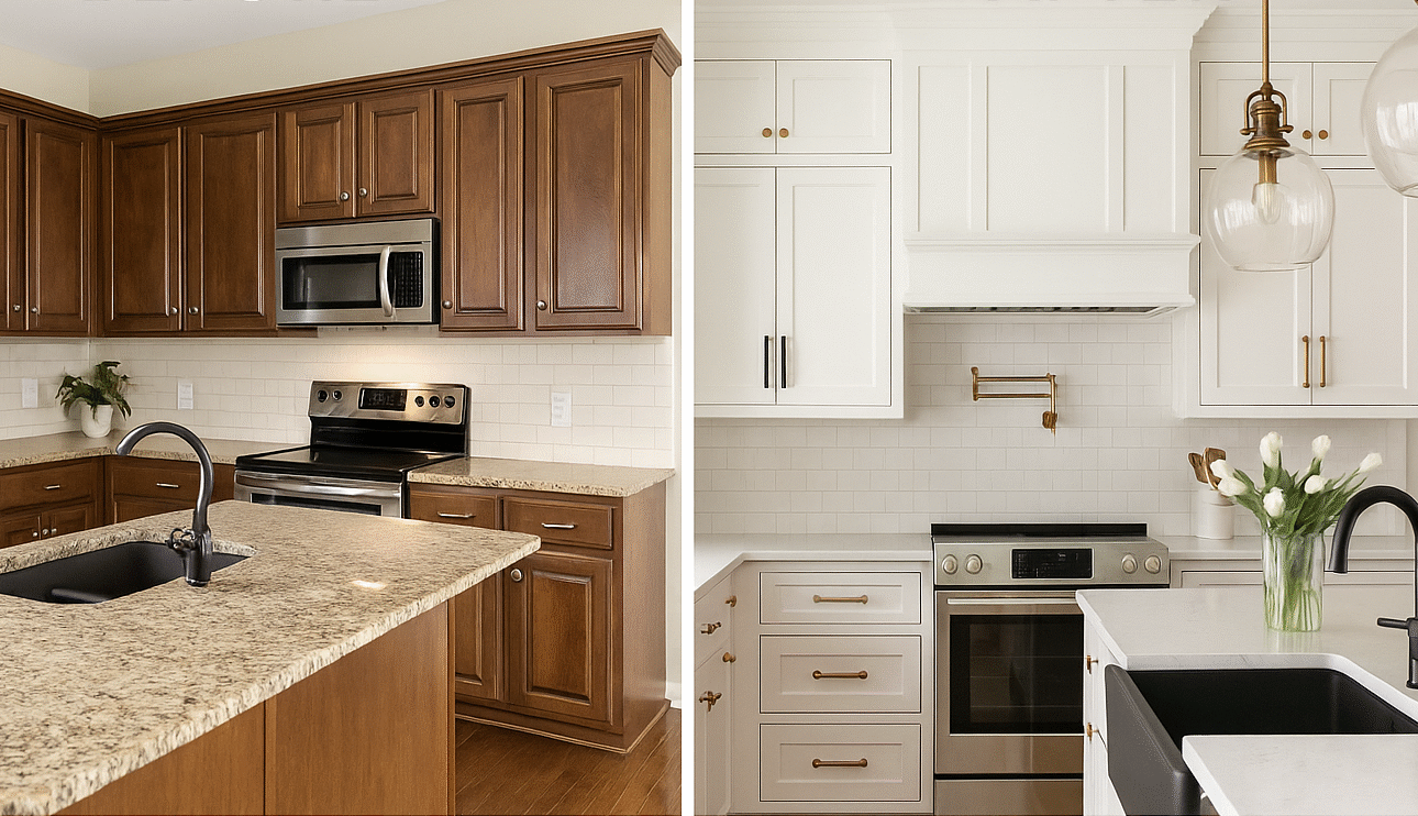 Before and After Traditional Mixed Metal Kitchen Remodel 27 before and after