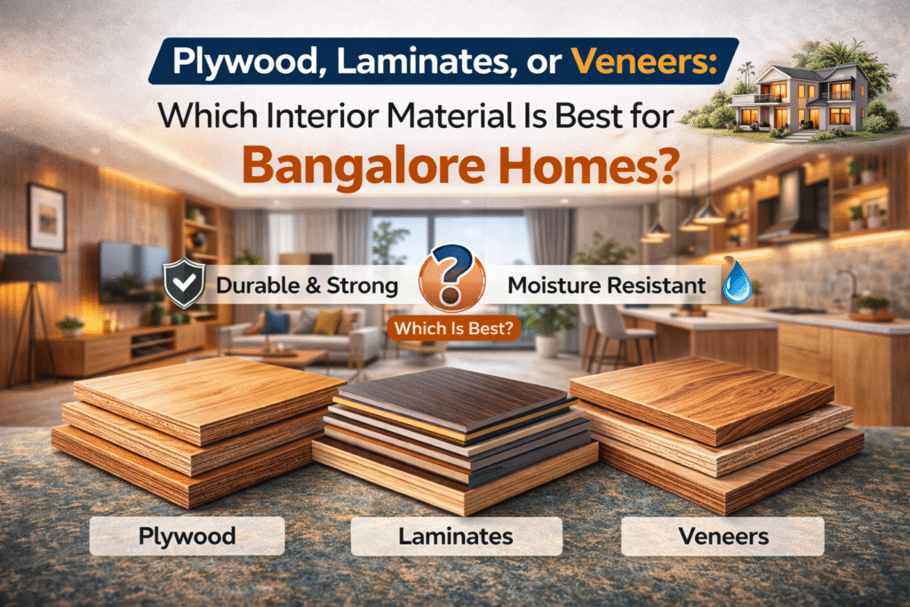 Plywood, Laminates, or Veneers: Which Interior Material Is Best for Bangalore Homes? 1 plywood, laminate or veneer