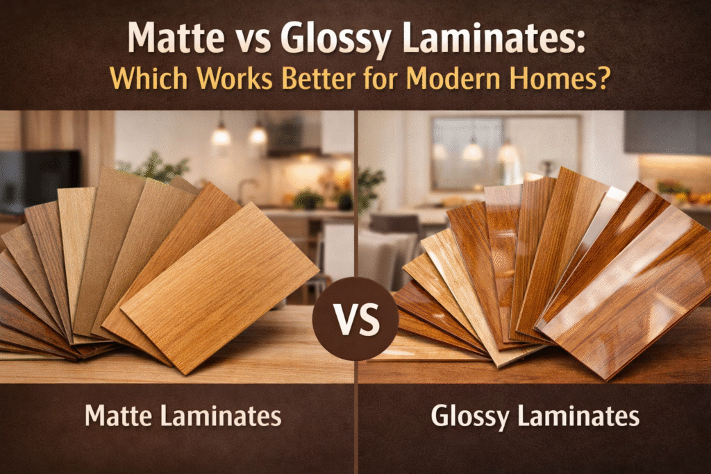 Matte vs Glossy Laminates: Which Works Better for Modern Homes? 1 Matte vs Glossy Laminates Which Works Better for Modern Homes