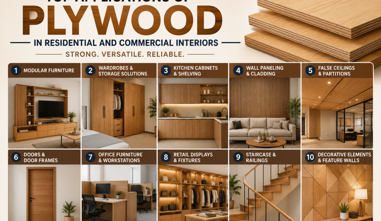 Top Applications of Plywood in Residential and Commercial Interiors 2 Top Applications of Plywood in Residential and Commercial Interiors