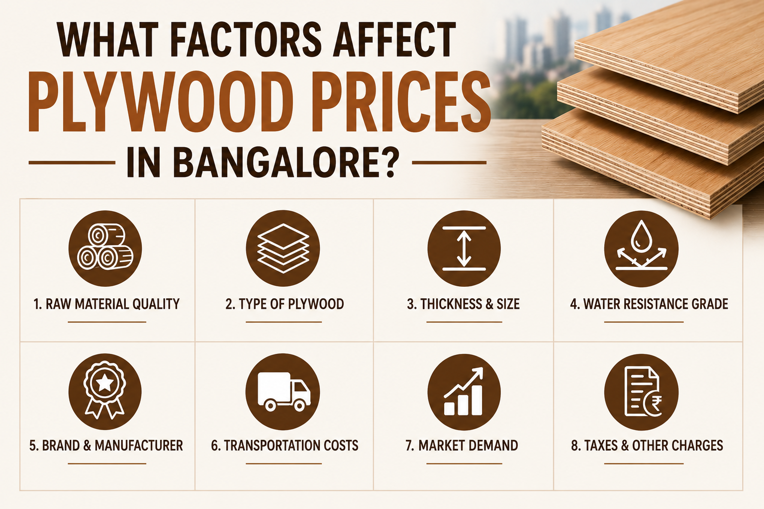 What Factors Affect Plywood Prices in Bangalore? 3 What Factors Affect Plywood Prices in Bangalore?